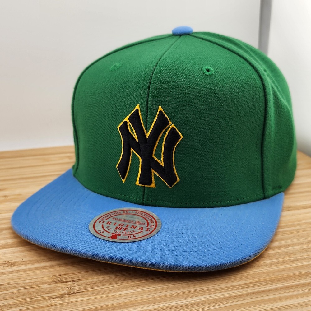 New York Yankees, Mitchell & Ness, Wave Runner, Green & Blue Cap, MLB, Snapback