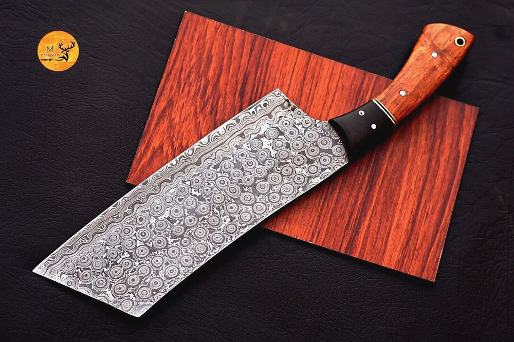 CUSTOM HANDMADE FORGED DAMASCUS STEEL CLEAVER MEAT CHOPPER BUTCHER KNIFE 2727