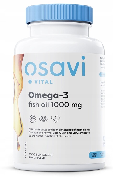 Omega-3 Fish Oil, 1000mg - 60 softgels EPA DHA
