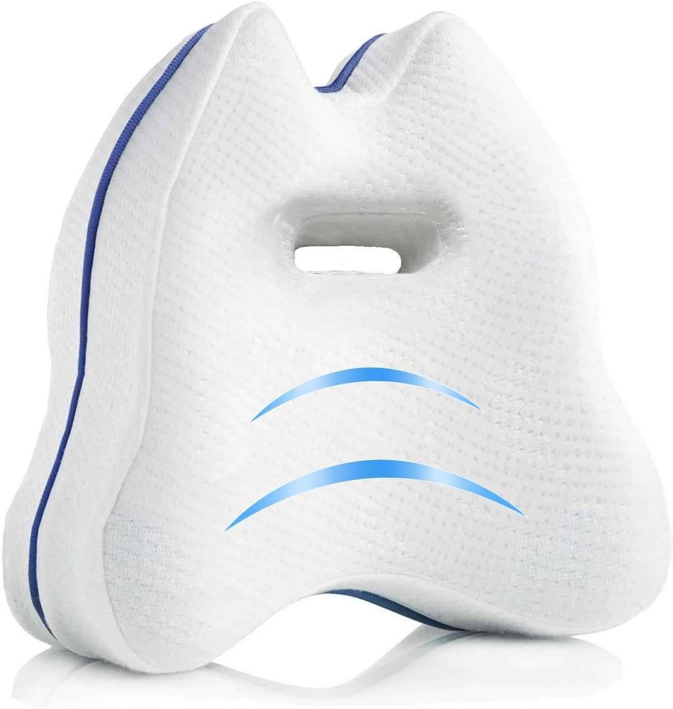 Memory Foam Knee Pillow for Side Sleepers – Back & Pregnancy Pain Relief  