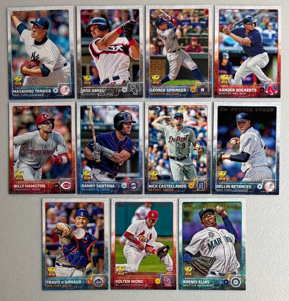2015 Topps All Star Rookie Team 11-Card Gold Cup Subset Featuring Bogaerts & Springer