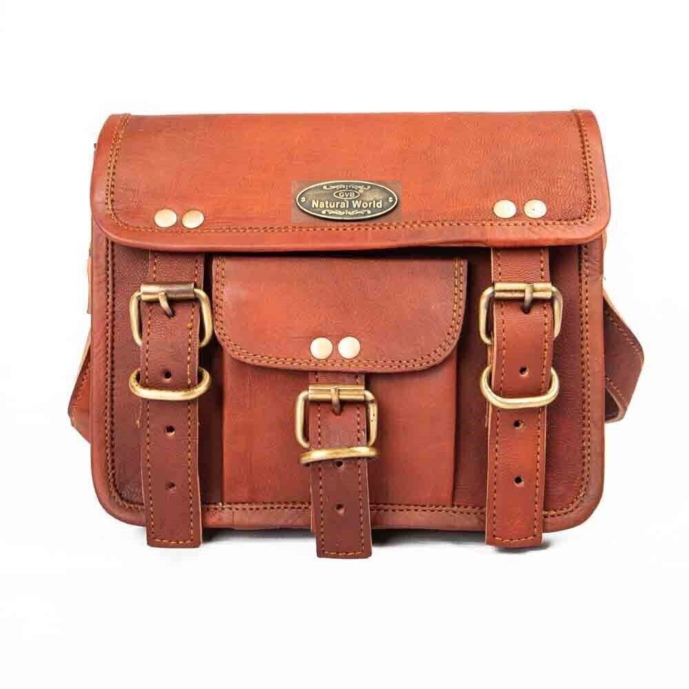 Men's Vintage Leather Shoulder Bag Satchel Messenger 9x11 Inch