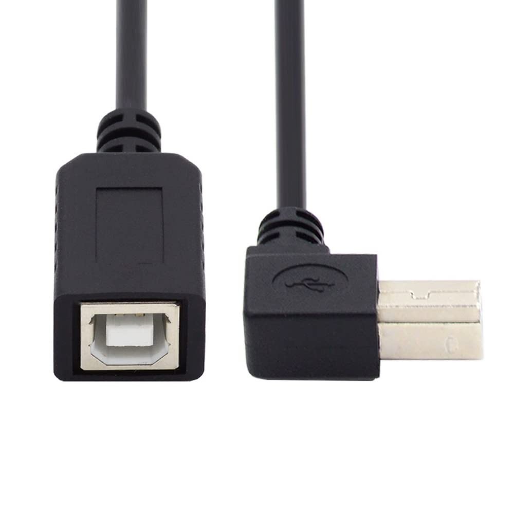 Xiwai 20cm 90° Right Angle USB 2.0 Type B Male to Female Extension Cable