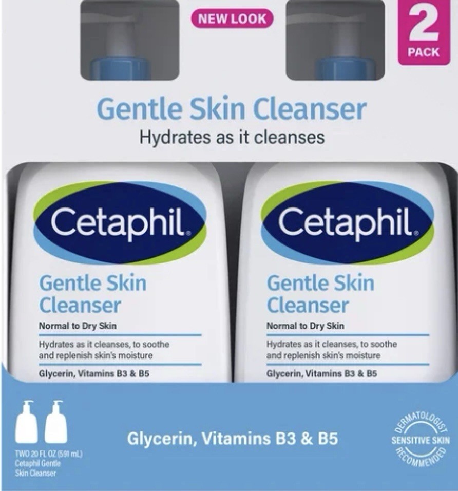 Cetaphil Gentle Skin Cleanser for Dry to Normal Sensitive Skin - 20 fl oz Twin Pack