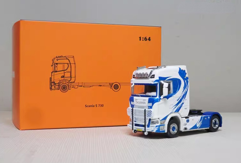 GCD 1:64 Blue Scania S730 Tractor Unit Truck Model Diecast Metal Car