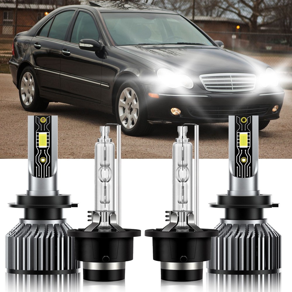 For Mercedes-Benz C240 2001-2005 H7 D2S LED HID Headlight Hi Low Bulb 6500K