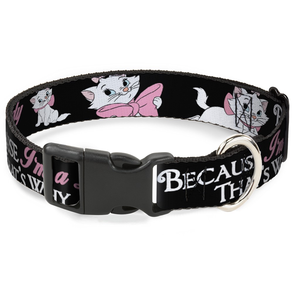 Plastic Clip Collar Aristocats Marie 3-Poses BECAUSE I'M A LADY THAT'S WHY Black