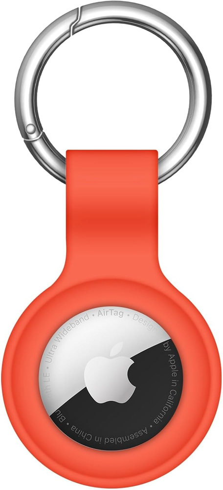 Durable Silicone Airtag Holder Keychain Compatible with Air Tag Case Ring