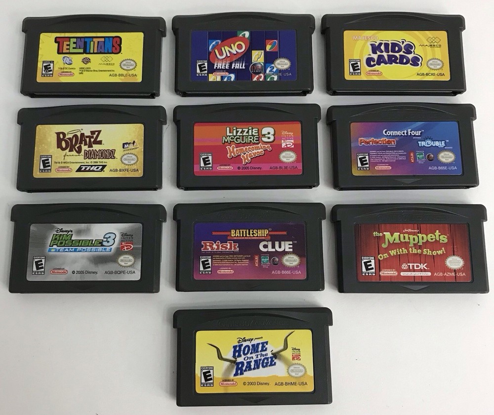 Nintendo Game Boy Advance GBA Cartridges Only Lot of 10 Teen Titans Bratz & More