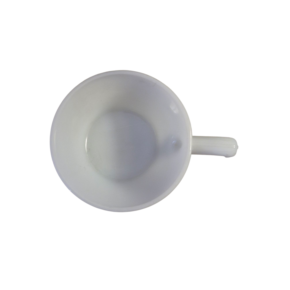 Vintage MCM Anchor Hocking Fire King Milk Glass Oven-Safe Handled Bowl USA Made