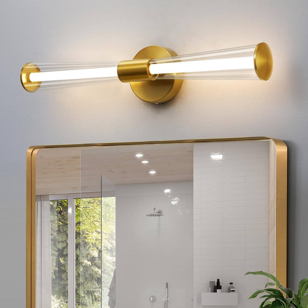 Gold Vanity Light for Bathroom Modern Bathroom Light Fixture Dimmable LED 23i...