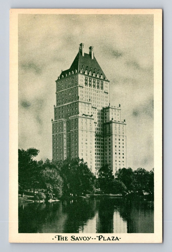 New York City NY, The Savoy Plaza, Souvenir, Antique, Vintage Postcard