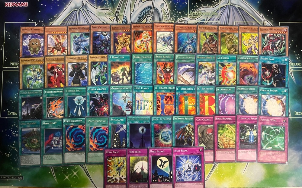 Jaden Yuki Elemental Hero Tempest Flame Wingman Electrum YuGiOh GX Deck