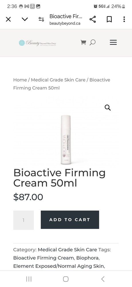 Biophora Bioactive Firming Cream for Youthful Glowing Skin  