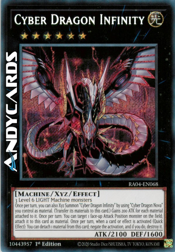 CYBER DRAGON INFINITY Secret Rare RA04 EN068 1st Edition Yugioh Card