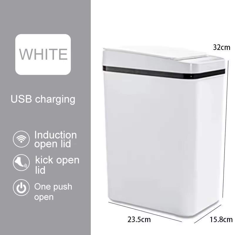SMART TRASH CAN 2.5 Gallon Touchless Trash Can for Bathroom & Kitchen Automatic