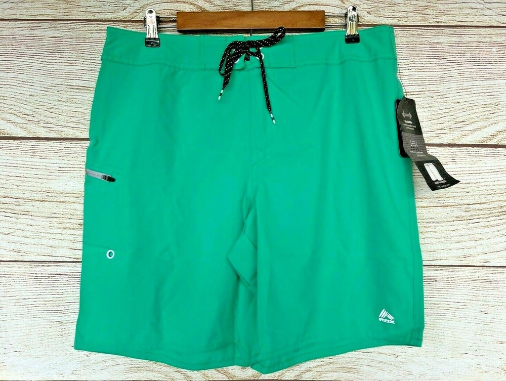 RBX Stretch Swim Shorts Mens Size Medium Green Stretch Swim Board Shorts New