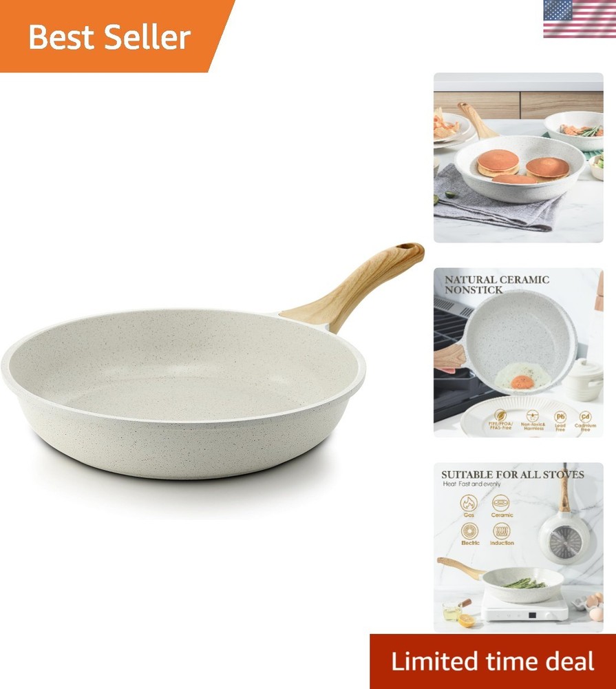 9.5-Inch Nonstick Ceramic Skillet for Effortless Cooking – Safe & Easy to Clean