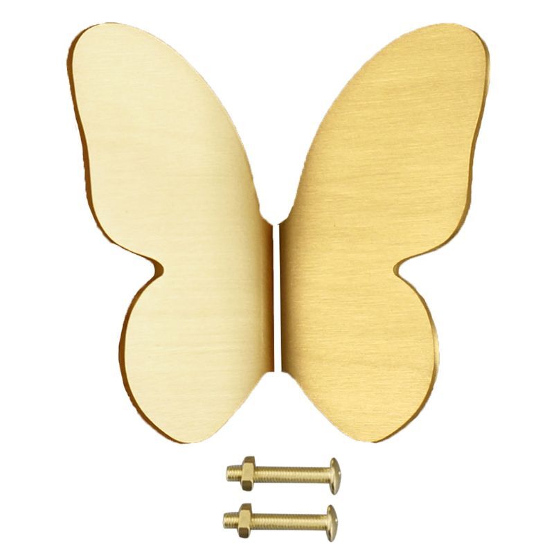 Nordic Brass Handles Luxury Gold Finish for Butterfly Cabinet Drawers