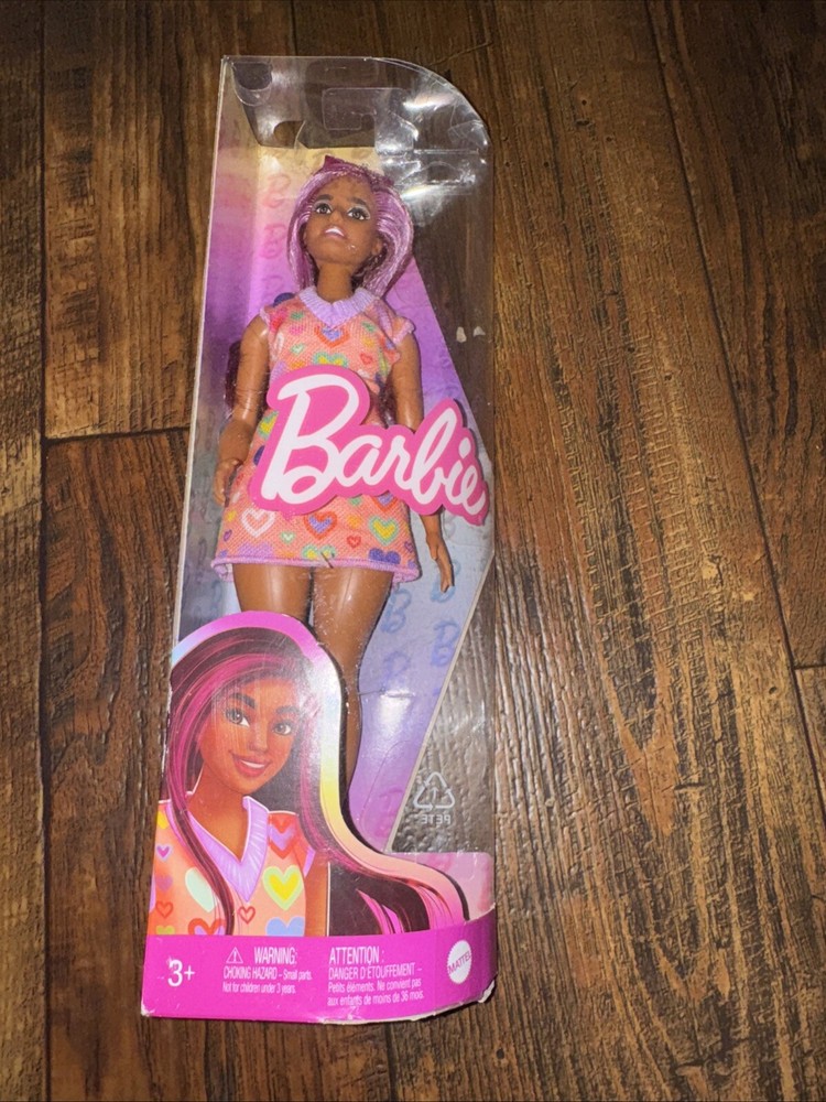 Barbie Fashionistas Curvy Doll with Purple Streaked Hair - New