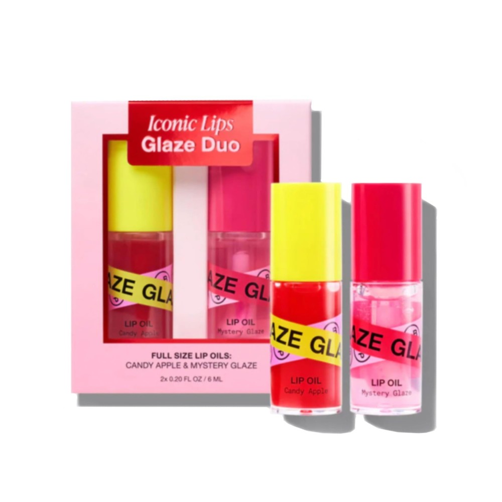 INNBEAUTY Project Iconic Lips Glaze Duo, Hydrating Vegan Lip Oil Gloss Hybrid