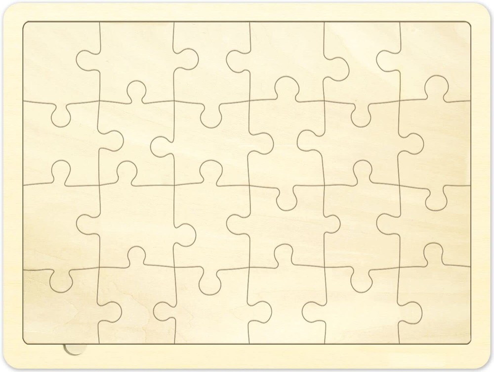 Blank Puzzle with 24 Pieces Each Piece is Unique Blank Wooden Jigsaw Puzzles ...
