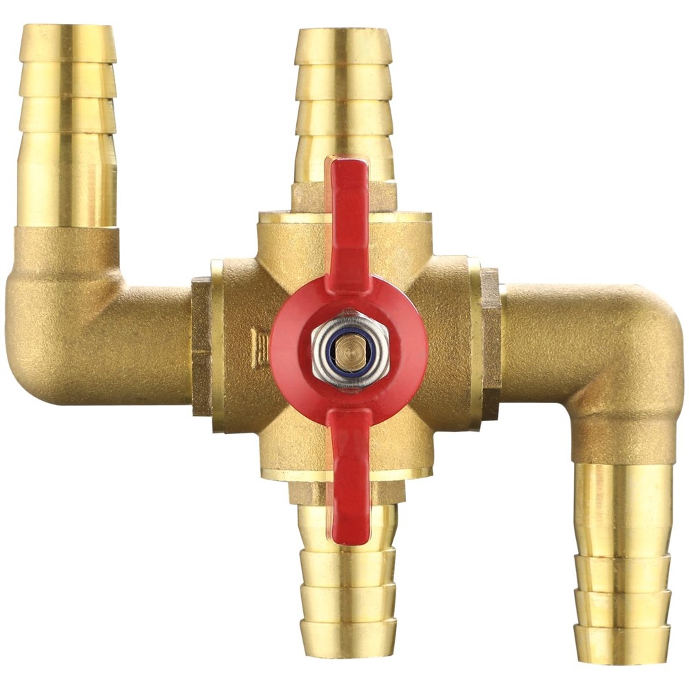 4-Way Solid Brass Heater Control Valve 5/8 Inch Automobile Heating Water Valve