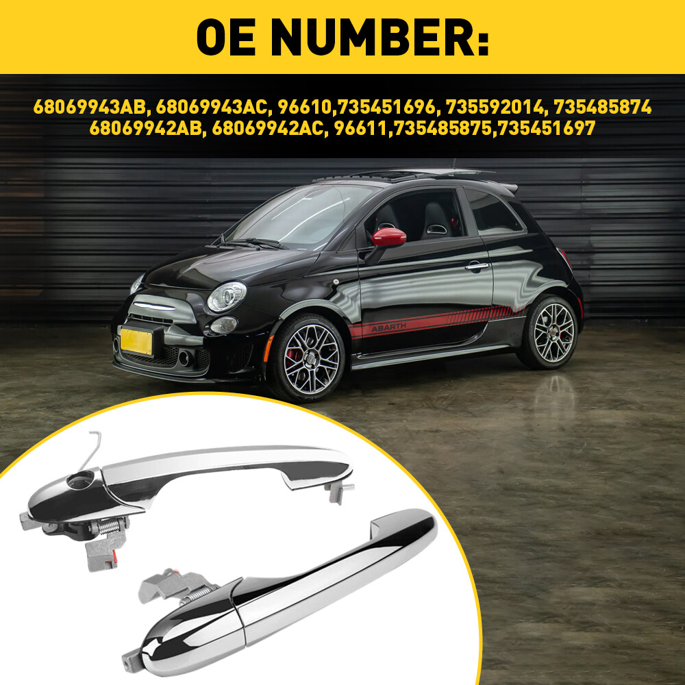 2X Front Exterior Panel For Handle Door LH+RH Fiat 2019 Retro Edition