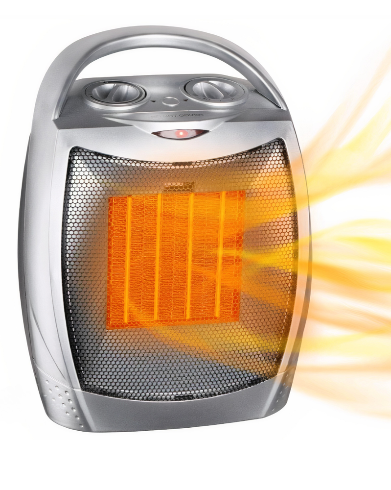 *Portable Electric Space Heater with Thermostat, 1500W/750W Safe Quiet Ceramic