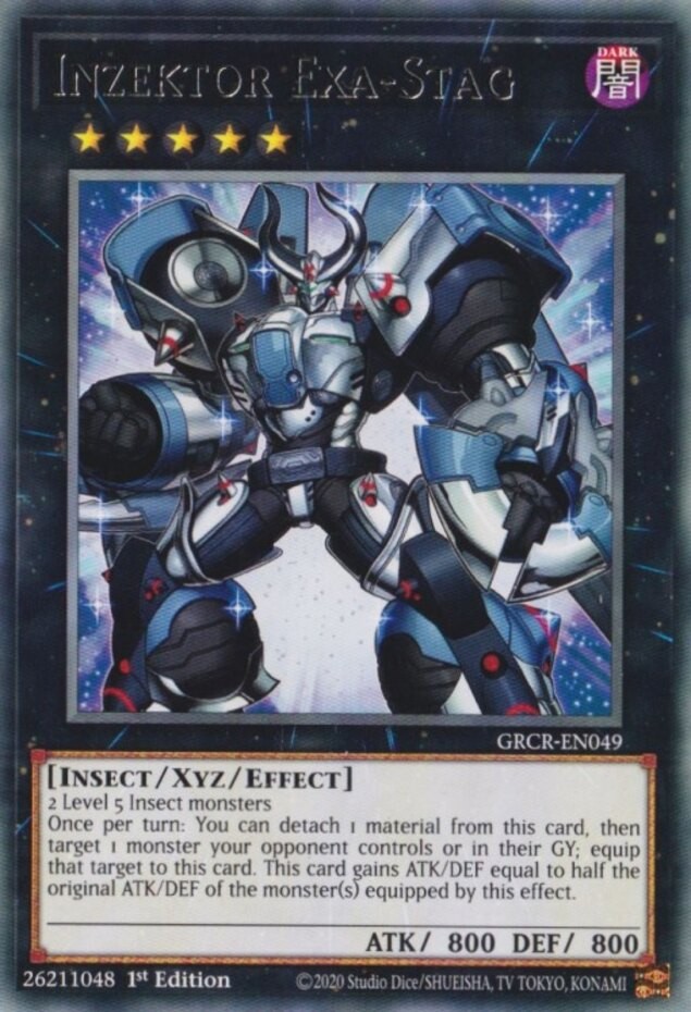 Inzektor Exa-Stag GRCR-EN049 1st Edition Rare Lightly Played Yugioh Card