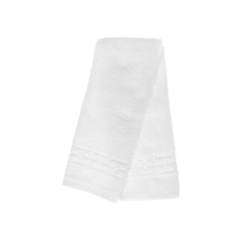 Basketweave Hand Towel (16 X 27) (White) - Set of 6 White