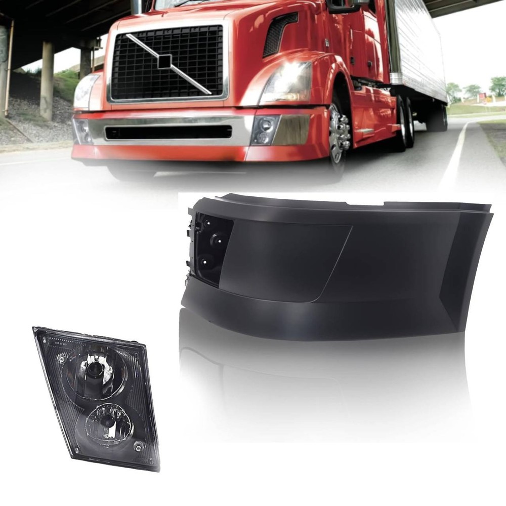 Volvo VNL 2004-2015 Left Side Bumper with Foglight