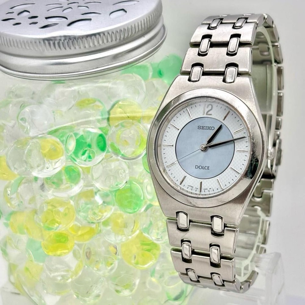 Seiko Dolce Mens Solar Silver Shell Case Watch