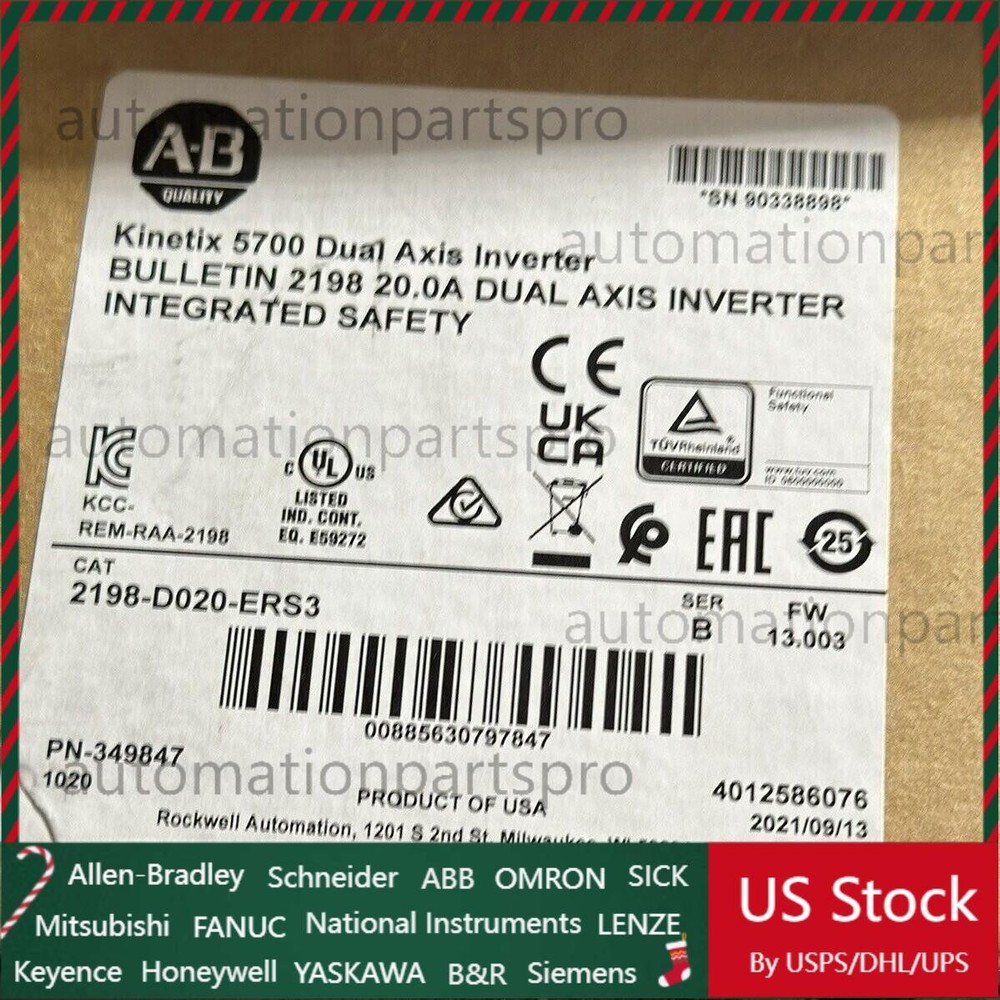 Sealed  Allen Bradley 2198-D020-ERS3 Kinetix 5700 Dual Axis Inverter US Free Tax
