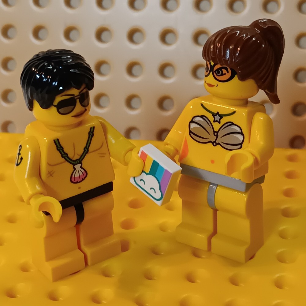 LEGO Pride Rainbow Minifigure Beach Day Best Friends Gift-image