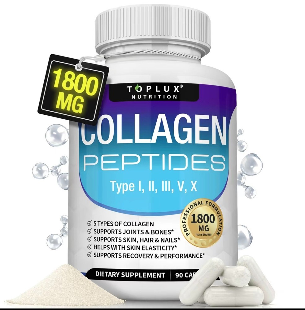 Toplux Collagen Peptides 5 Types of CollagenComplex1800mg