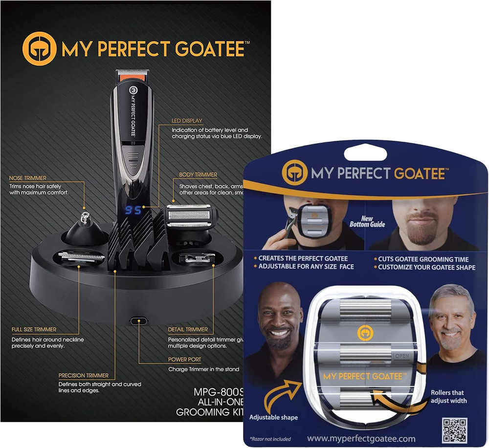 13-in-1 Cordless Beard Trimmer with Goatee Template for Men - Adjustable