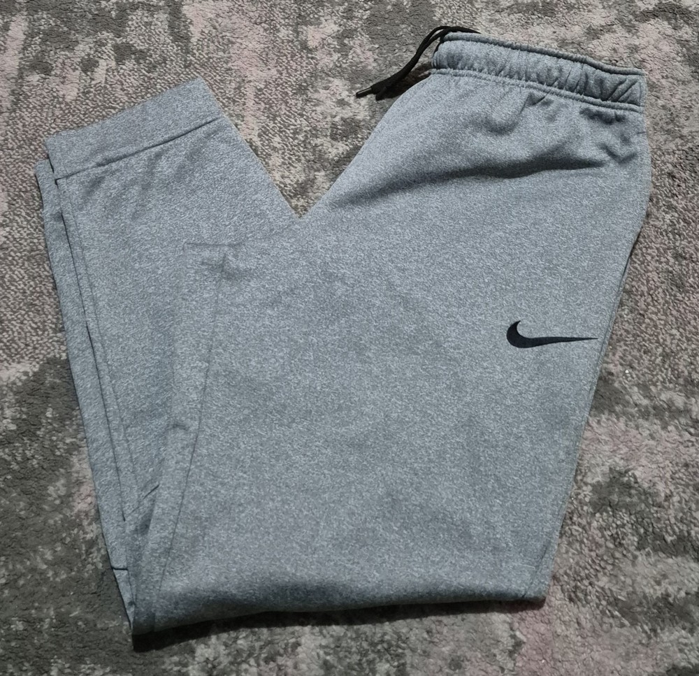 Pantalones de chándal de entrenamiento Nike Therma forrados de lana cónicos XL gris 800193-091