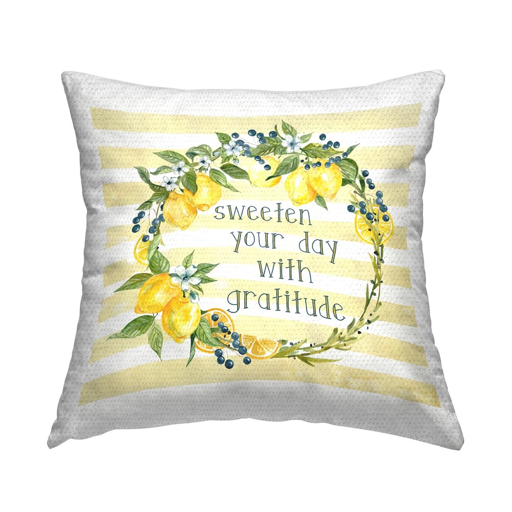 Yellow 18x18 Sweeten Your Day Outdoor Printed Pillow for a Cheerful Touch