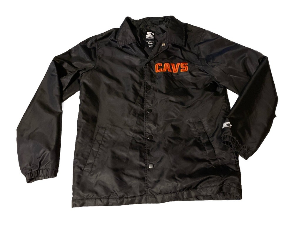 Vintage Starter Black Label Cavs Cleveland Cavaliers Medium Satin Jacket Coach’s