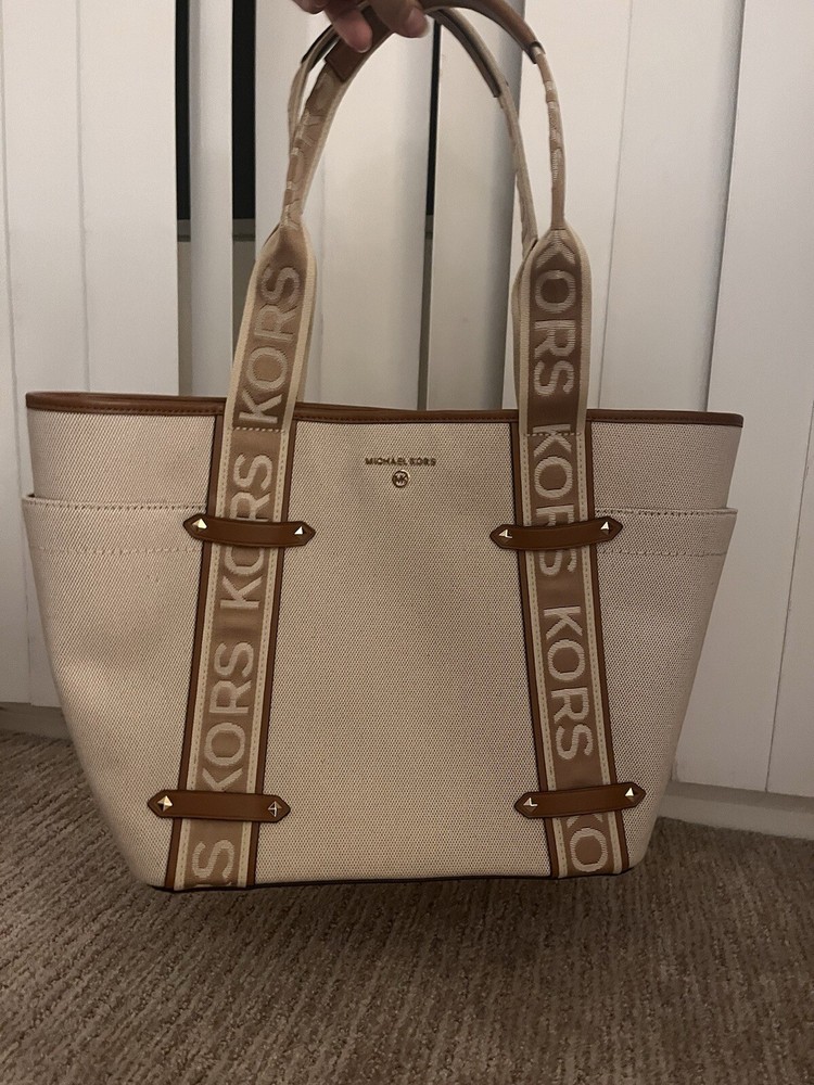 MICHAEL MICHAEL KORS Maeve Logo Small Convertible Tote Handbag AUTHENTIC