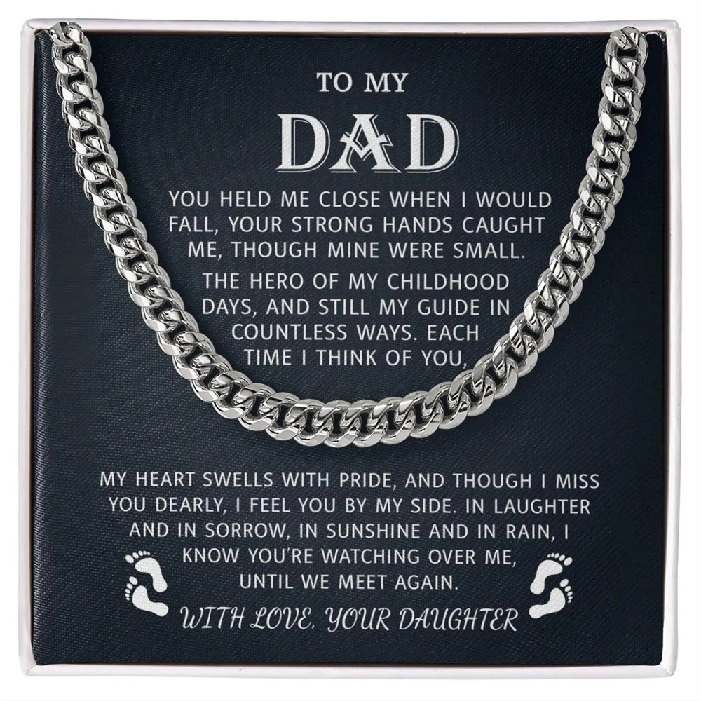 To My Dad Necklace Gifts, Birthday Gifts, XMas Day Gifts for Dad from Daughter