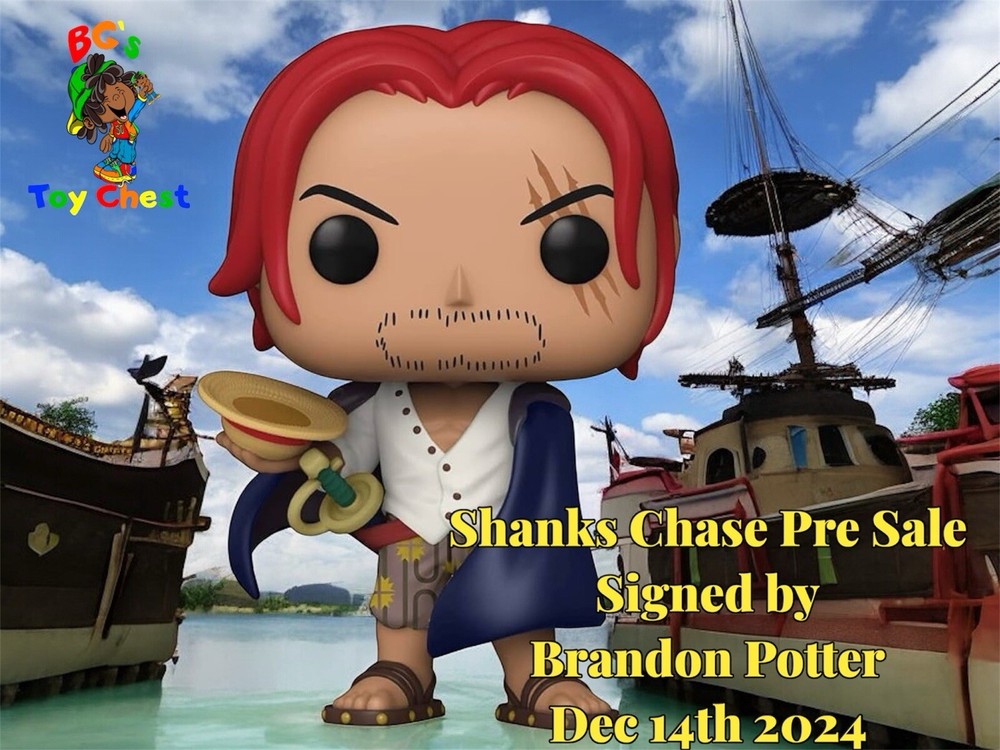 PRESALE Funko Pop! Animation One Piece Shanks Chase#939 Signed By Brandon Potter-image
