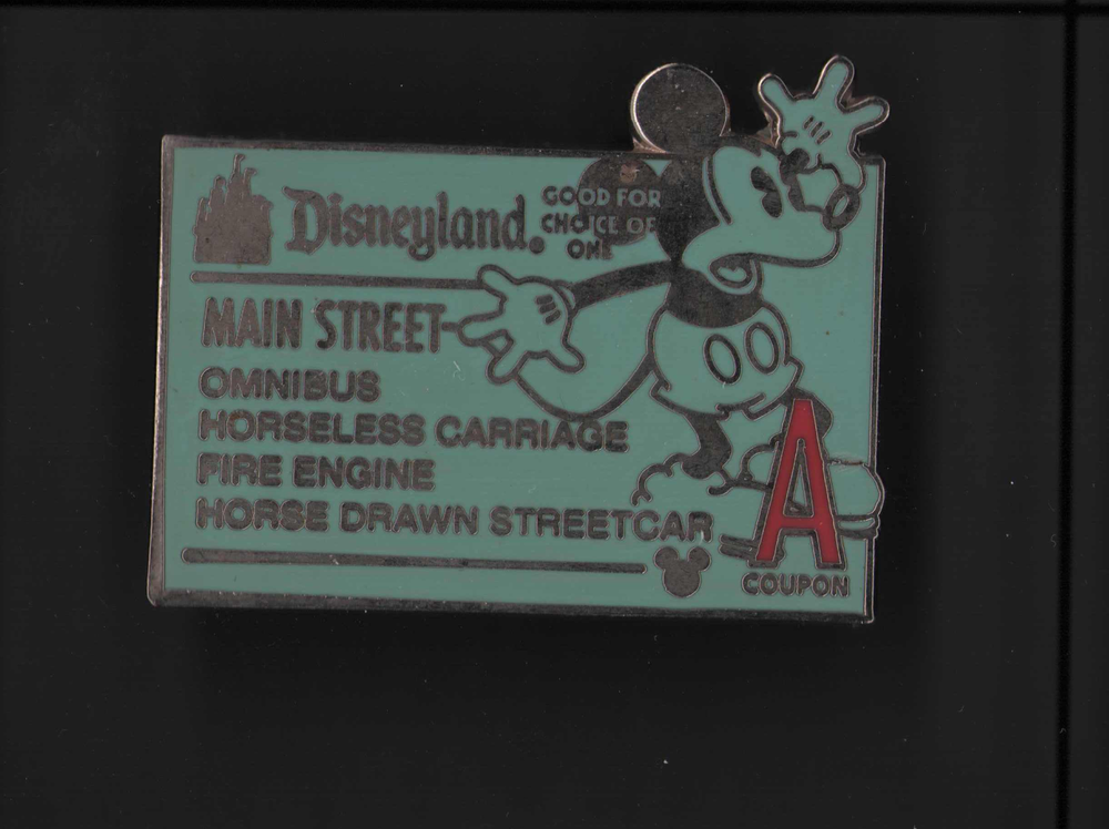 Disneyland Main Street Mickey A Coupon Ticket Pin Global Cast Lanyard-image
