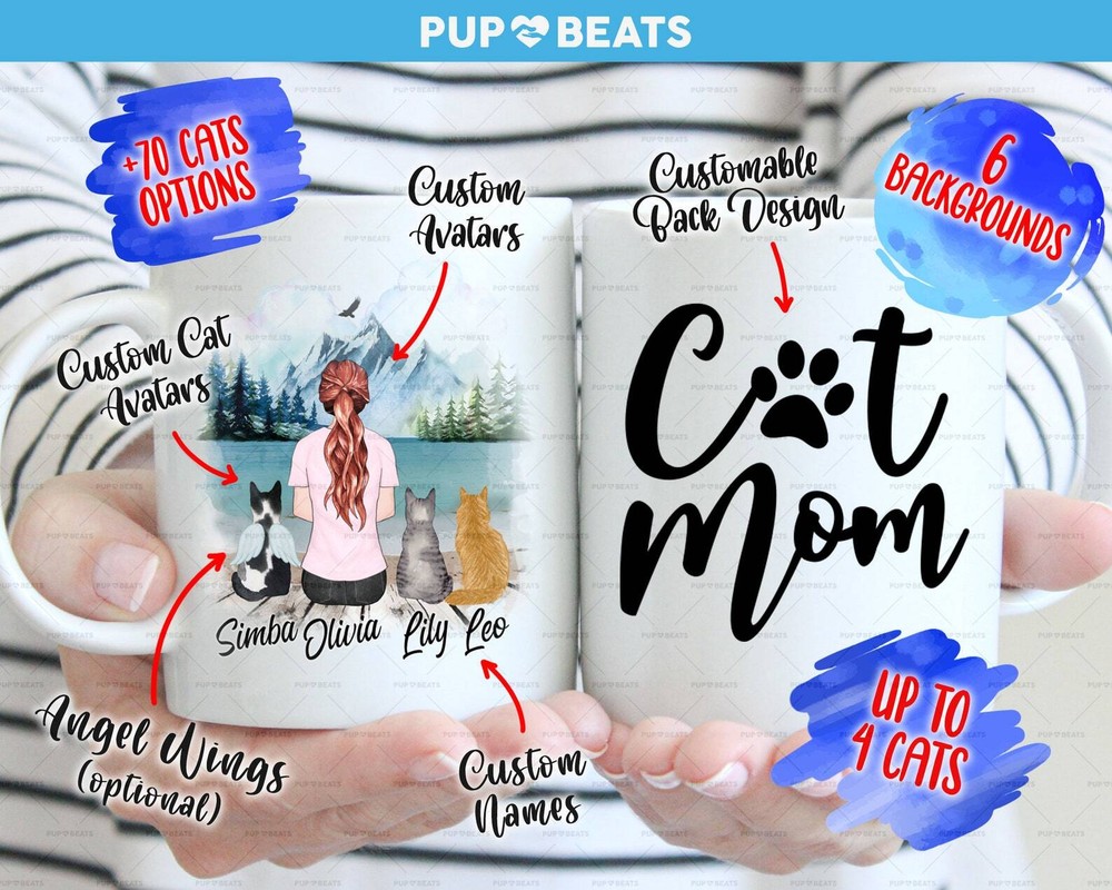 Personalized Cat Mug Cat Mom Mug Cat Lady Coffee Mug Cat Lover Mug Pet Mug Cat