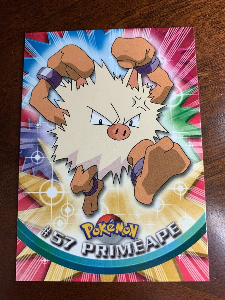 1999 Topps Pokemon TV Animation Black Logo #57 Primeape FREE COMBINED SHIP