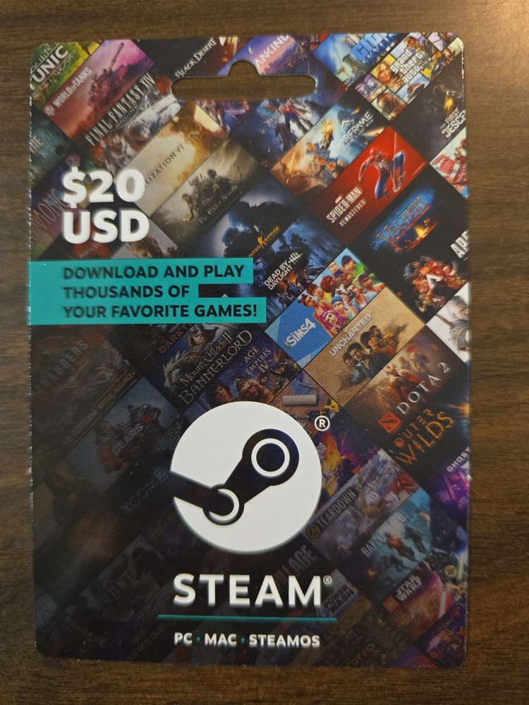 Steam Gift Card Pc Prepaid Gift Card Game Card Game Gift Card $20-image