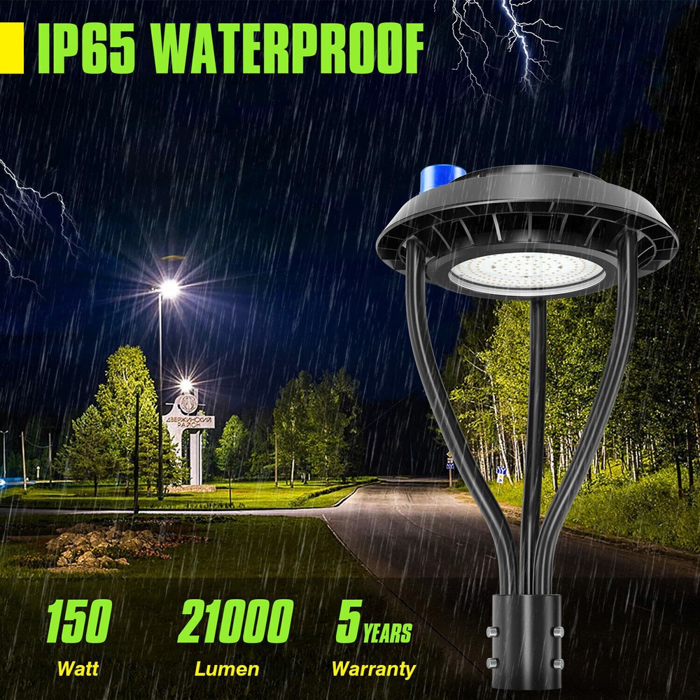 150W Dusk-to-Dawn LED Outdoor Yard Lights for Garden and Street Areas