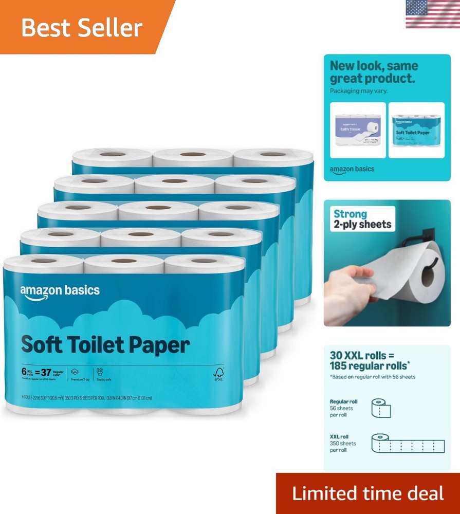 Affordable Luxury 2-Ply Toilet Paper - 30 Rolls for Every Household Need