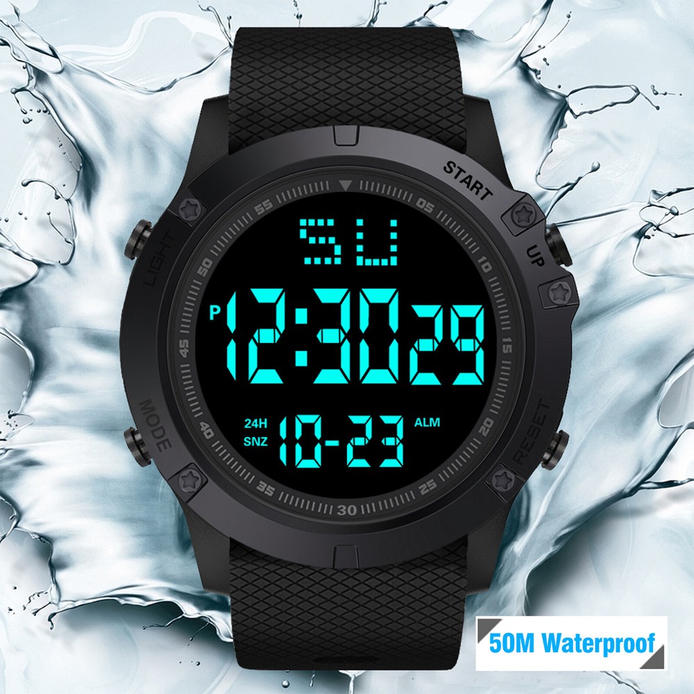 Men's Waterproof Digital Sports Watch Military Tactical LED Backlight